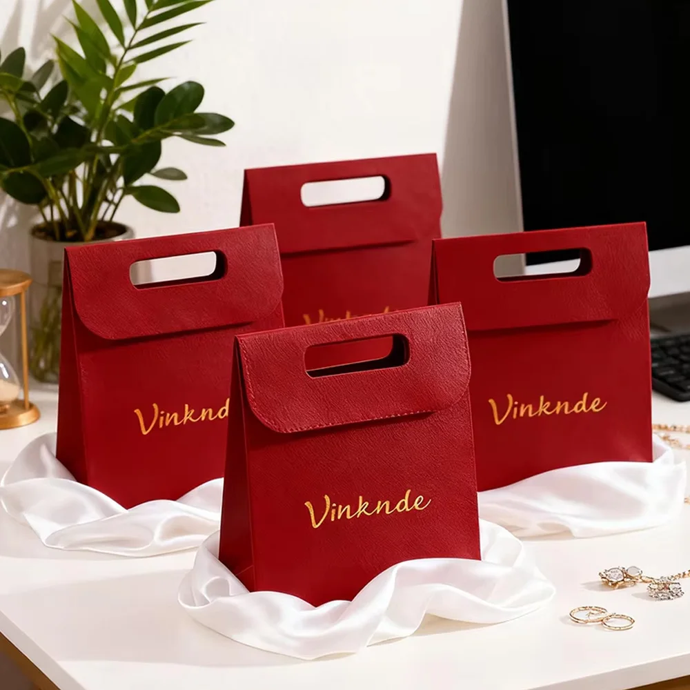 

Gift Wrapping Cosmetic Jewelry Perfume Wedding Christmas Valentine's Day Shopping Flip Candy Flip-Top Paper Bag Die Cut Handle