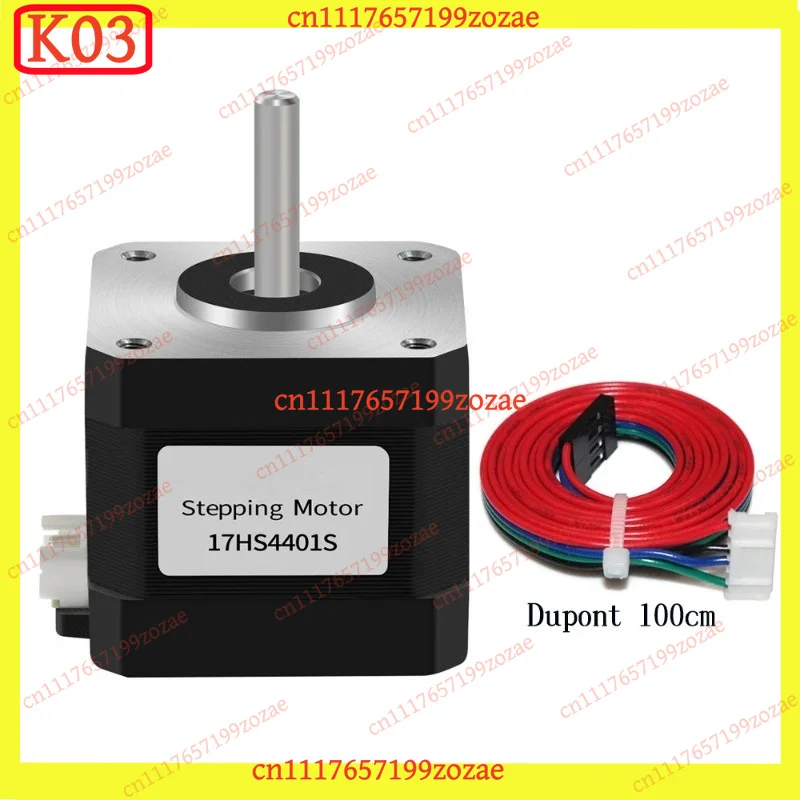 k3 17HS4401 NEMA17 Hybrid Stepper 42mm Body - 1.8°/1.5A/42N·cm, 4-Wire for Ender/CR-10 X/Y Axis & Light CNC Upgrades