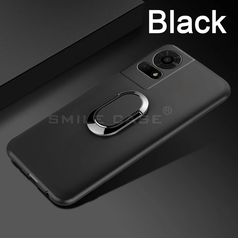 Funda for TCL 50 LE (T510SPP) Case 6.6 Inch Black Finger Ring Soft Silicon Cover for TCL 50 LE 4GB 64GB Coque