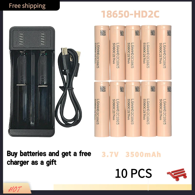 

18650 battery free shipping latest best-selling HD2C LI-ION 3.7V 350mAh+charger rechargeable battery for screwdriver