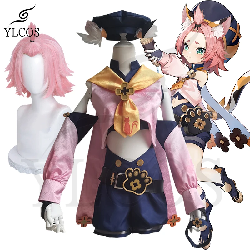 

Game Diona Cosplay Costumes Wig Halloween Party Cute Suit For Women Girls