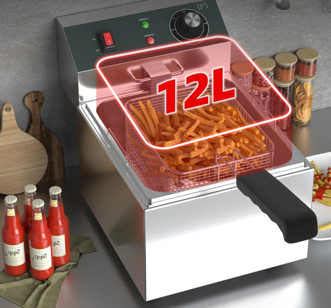 High-quality Electric Deep Fryer, Multi-functional Commercial Deep Fryer, Fast Heating Deep Fry Machine view 6