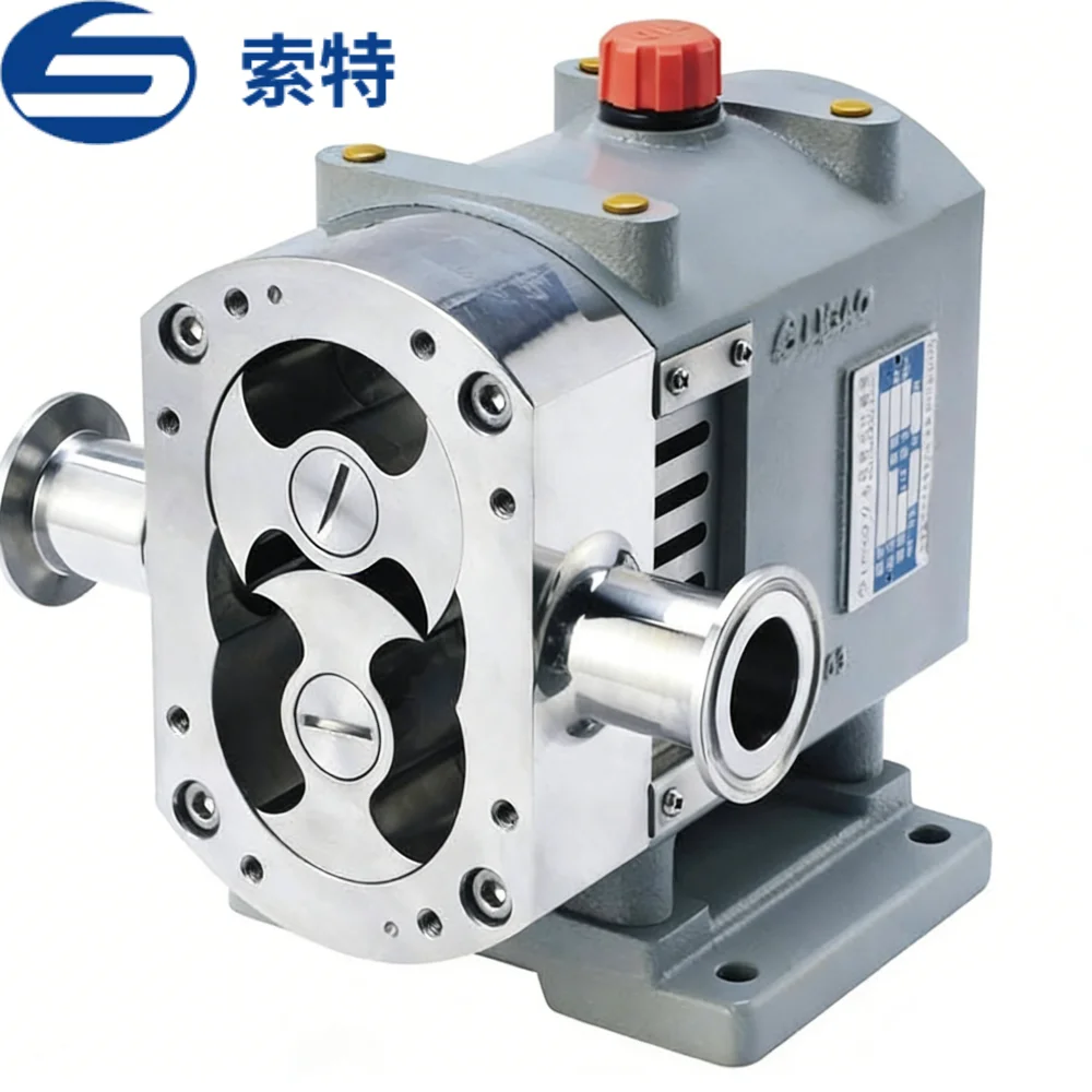 Stainless Steel Food Grade Sanitary Rotary Pump | High Viscosity Medium Transport GMP Certified Customizable Connections