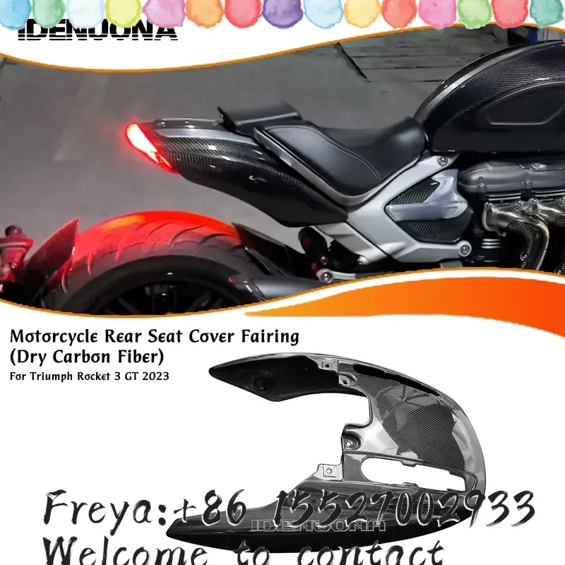 Motorcycle Dry Carbon Fiber Rear Seat Upper Cover Fairing Cowling Cap Protector For Rocket 3 2020-2022