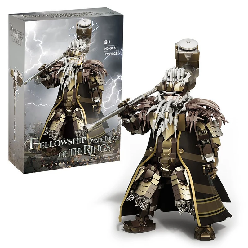 

1238PCS Dwarf King Building Blocks Model Movies Series Desktop Decoration Collection Assembly Toys Home Ornaments Gifts for Boys