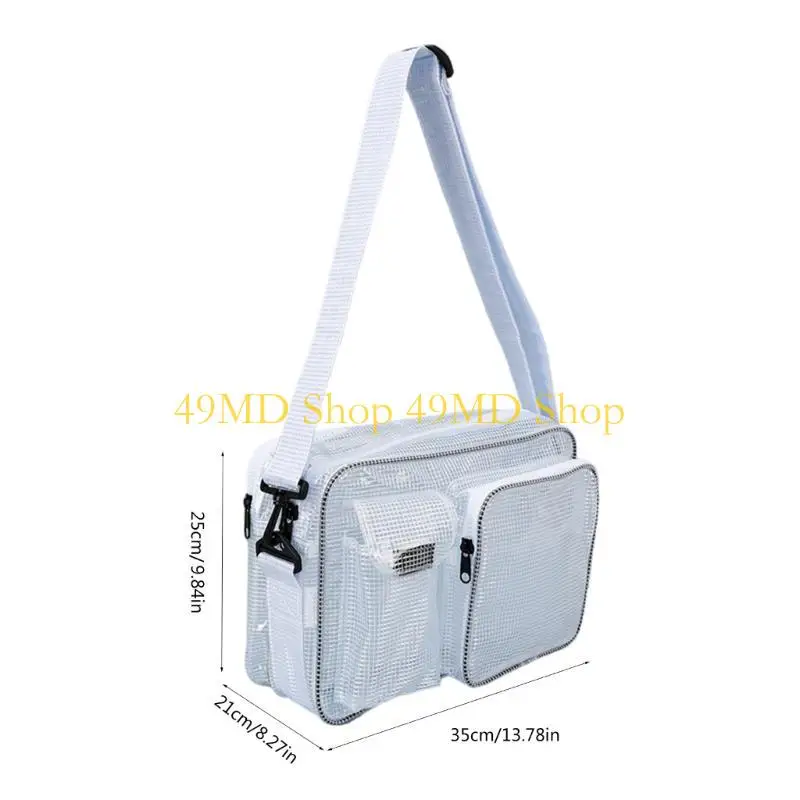 49MD حقيبة Clear Crossbody Clear للمهندسين بتخزين وحمل معدات الكمبيوتر بكفاءة