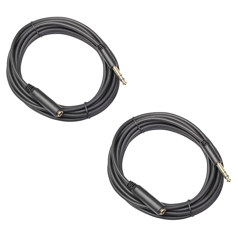 Top-1/4 TRS 6.35MM Male To 6.35MM Female Stereo Extension Cable Gold Plated Headphone Extension Cable Cord