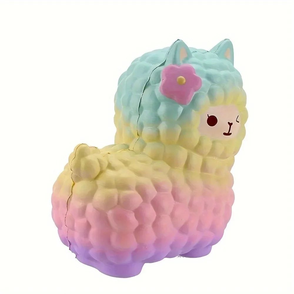 Jumbo Squishy arc-en-ciel Jumbo mouton alpaga Squishies lente augmentation presser charmes Kawaii soulagement du stress jouets animaux pour enfants adultes