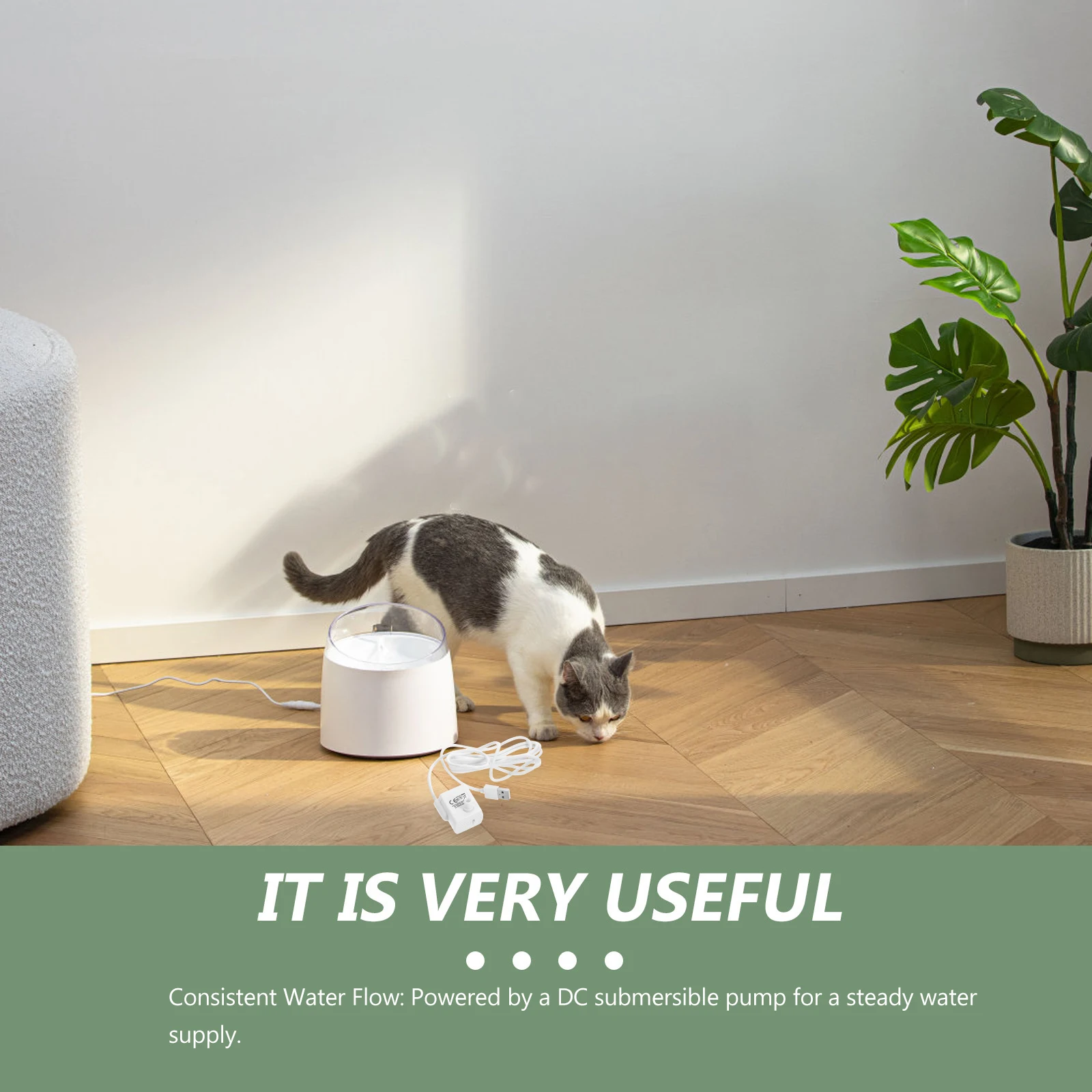 

Pet Water Dispenser Pump Fountain White ABS Premier Replacement Cats Dogs Adjustable Submersible Small Aquarium