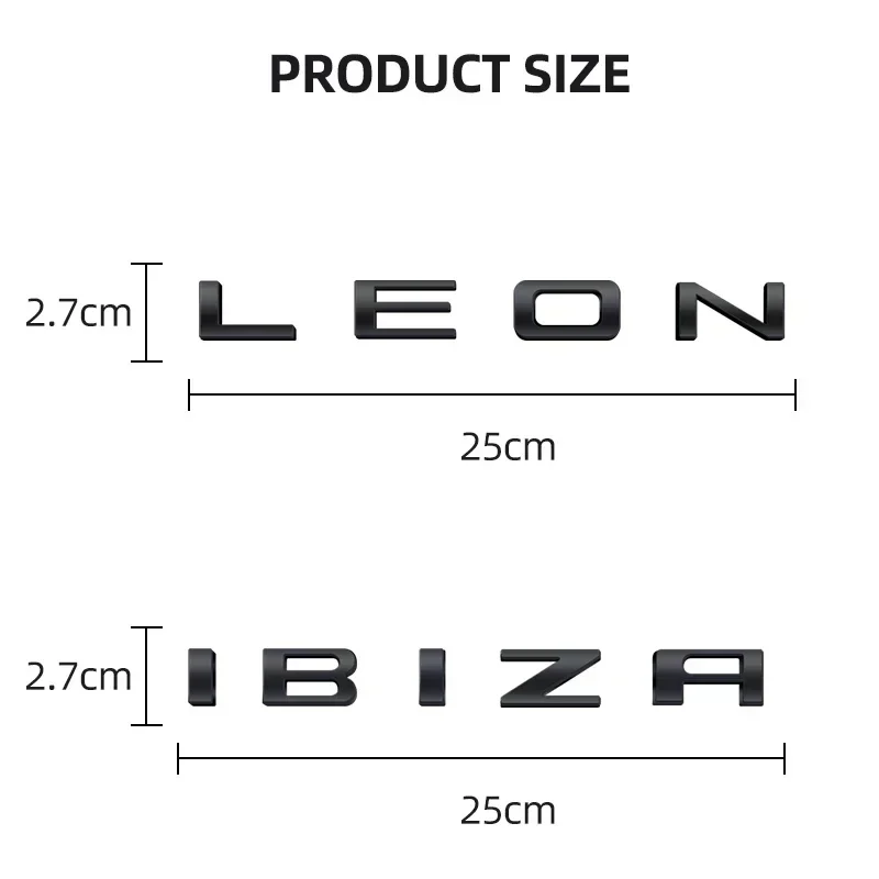 

1pcs 3D Metal Car For Seat IBIZA Leon Cupra Altea Lettering Design Badge Emblem Rear Trunk Body Sticker Accessory