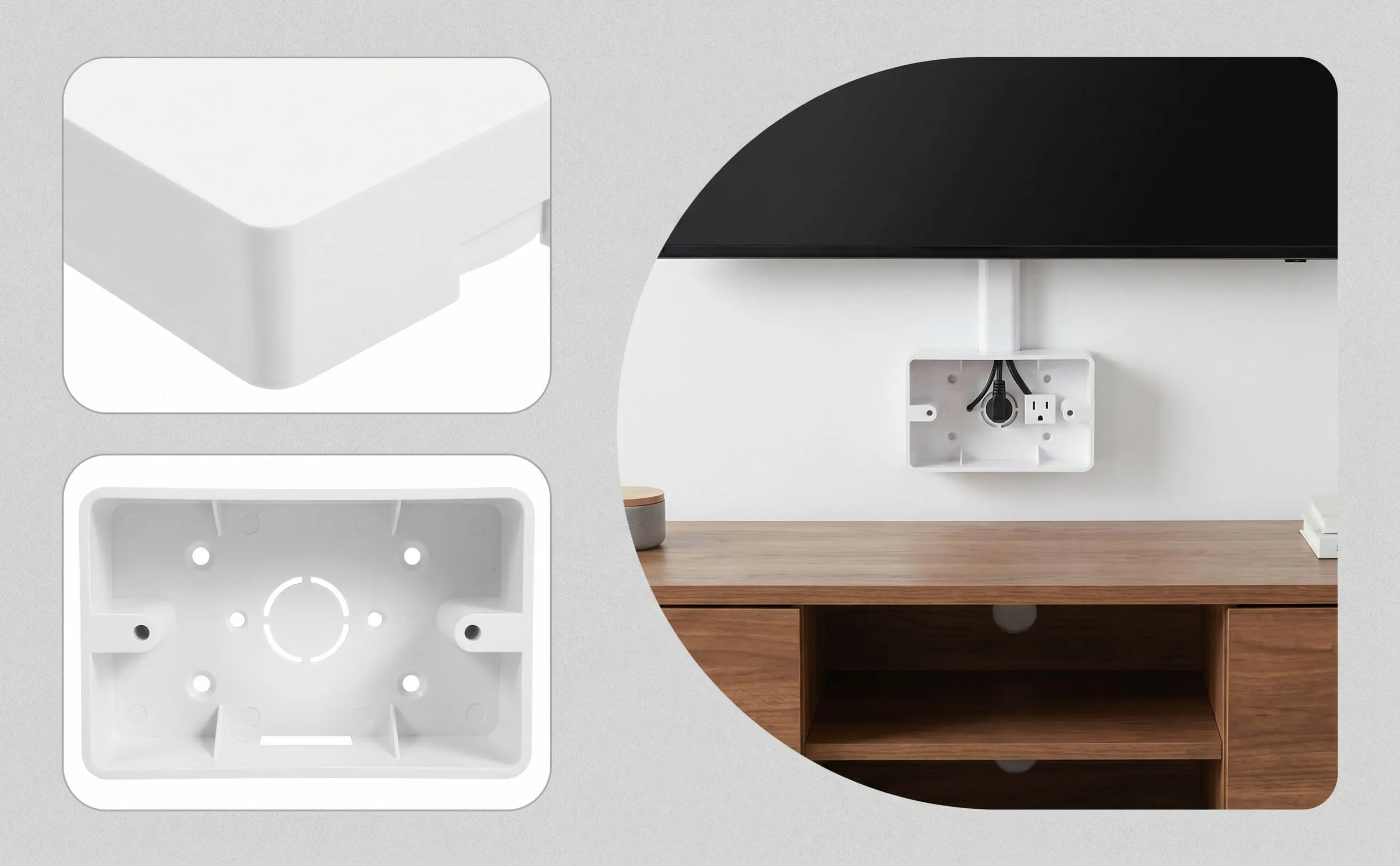 5Pcs Wall Socket Box Cavity Wall Installation for Power Low Voltage Sockets Lighting Junction External Installation Box