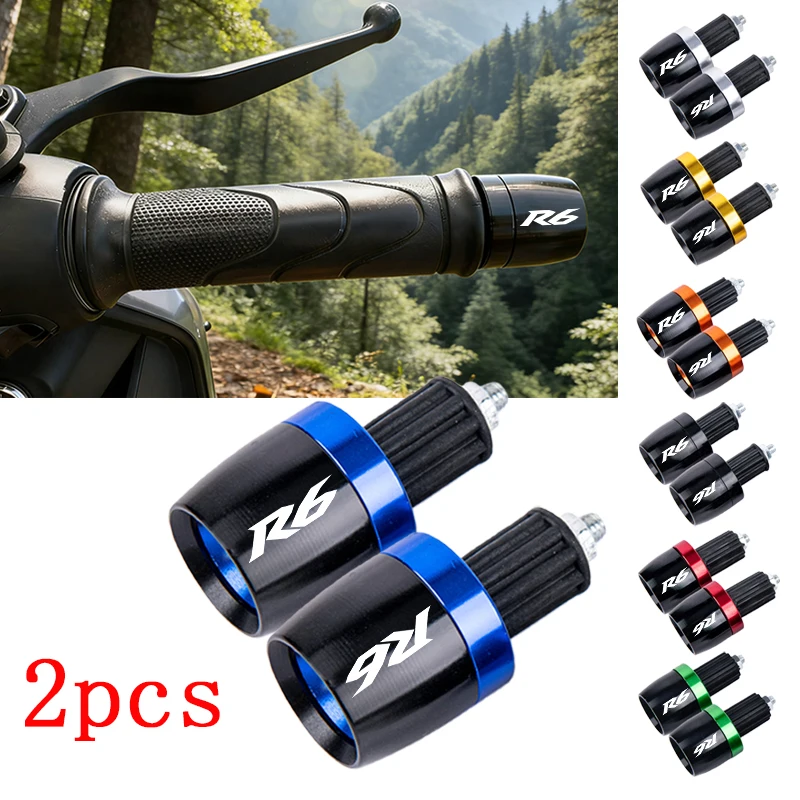 

7/8"22MM Motorcycle Handlebar Grips Handle Bar Cap End Plugs For Yamaha YZFR6 YZF R6 Accessories