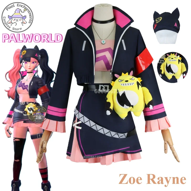 Palworld Zoe Rayne Grizzbolt Cosplay Costume Women Uniform Cosplay Game Battle Tops Skirt Performance Outfit Halloween Party