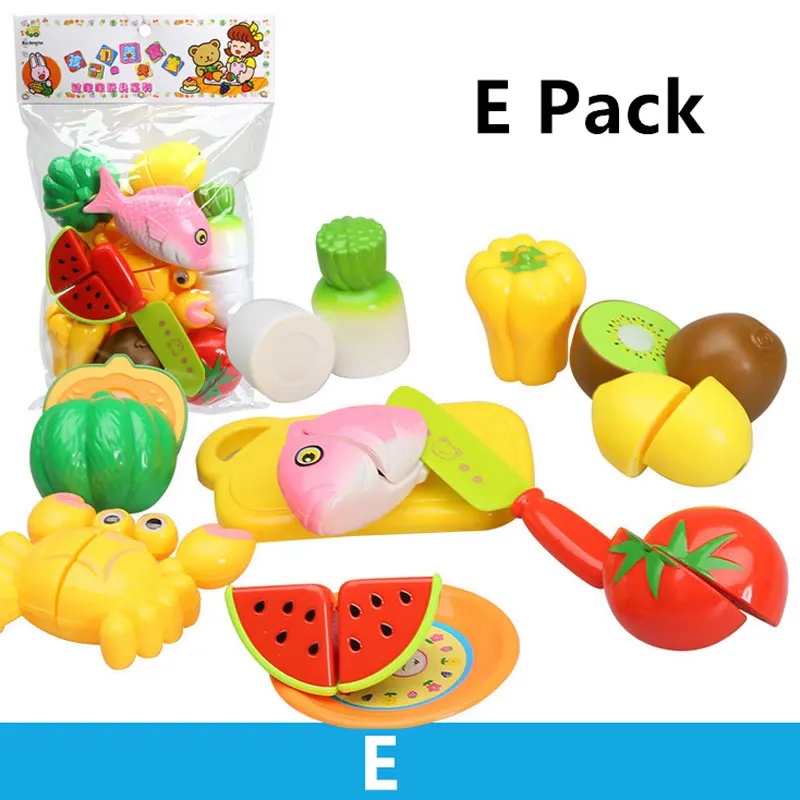 5 Style Pretend Play Kids Kitchen Toys for Children Educational Toys for Kids Plastic Fruit Safety Classic Toys