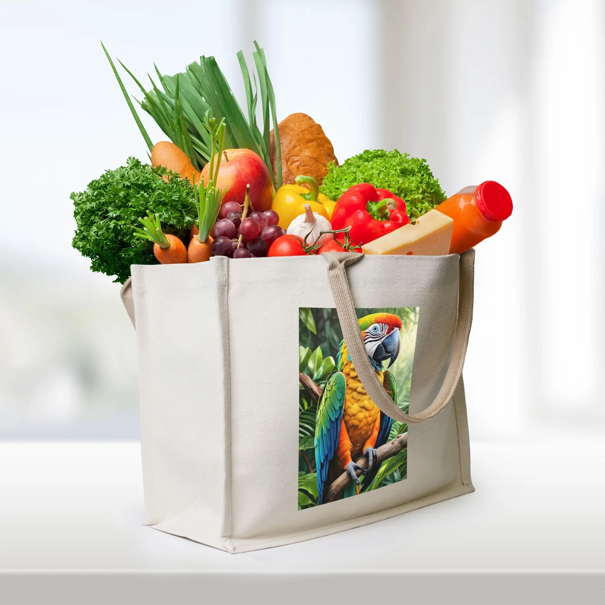 

Сумки для покупок с изображением милых попугаев-акари, холщовая сумка-тоут, женская сумка через плечо, дорожная сумка