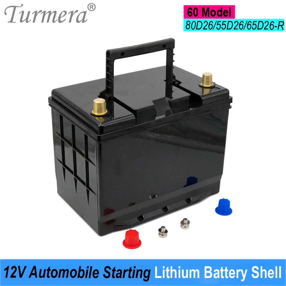 

Turmera 12V Car Battery Box Automobile Starting Lithium Batteries Shell Use in 60 Series 80D26 55D26 65D26 Replace 12V Lead-Acid