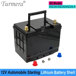 Turmera 12V Car Battery Box Automobile Starting Lithium Batteries Shell Use in 60 Series 80D26 55D26 65D26 Replace 12V Lead-Acid