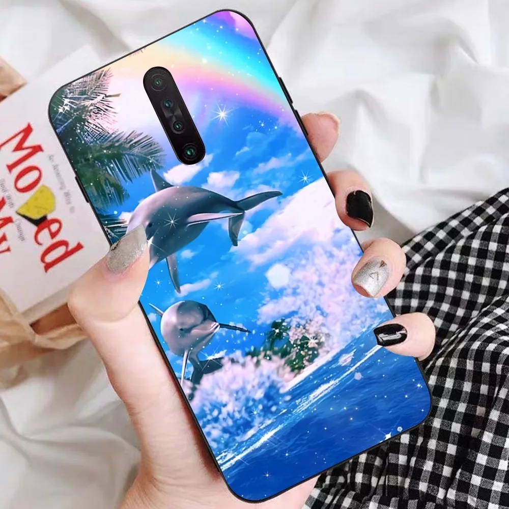 Funda de teléfono con bonito delfines y animales para Redmi 5 6 7 8 9 10 plus pro 6 7 8 9 A GO K20 K30 K40 pro plus F3 Fundas