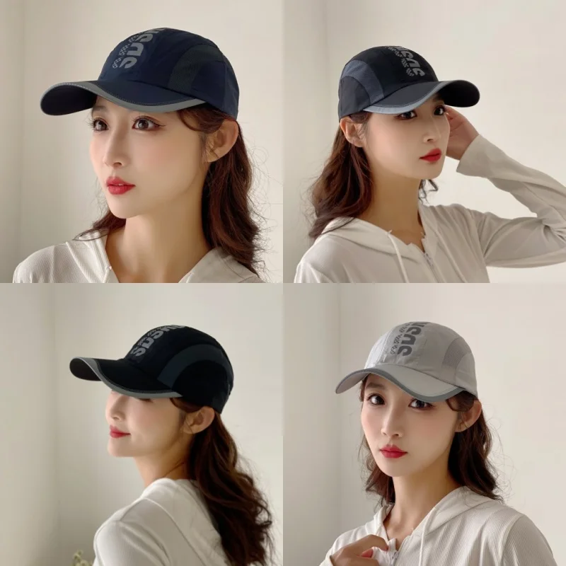 Chapeau de sport d'été à séchage rapide, maille fine et respirante, pare-soleil Anti-UV, lettre imprimée, Golf, Baseball, voyage, cyclisme