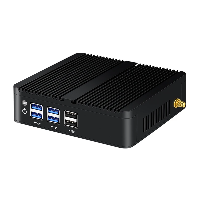 Helorpc Fanless Industrial Mini PC Inter Core i3/i5/i7 Processor with 4xUSB3.0 4xUSB2.0 HDMI VGA Support WIN10 LINUX Computer