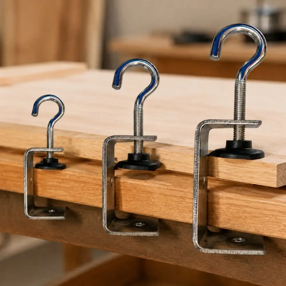 304 Stainless Steel C-clamp Adjustable Hook Type Square Clamp 20-100mm Opening Sturdy Fixed Holder Clip Hardware Fasteners