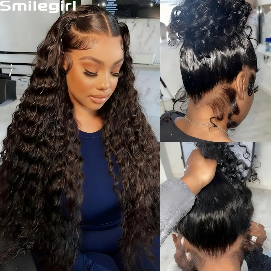

360 Full Lace Wig Curly Deep Wave Human Hair Wigs 250 Density 13X4 Frontal Wig 40 Inch Water Wave Lace Front Wigs Brazilian Wigs