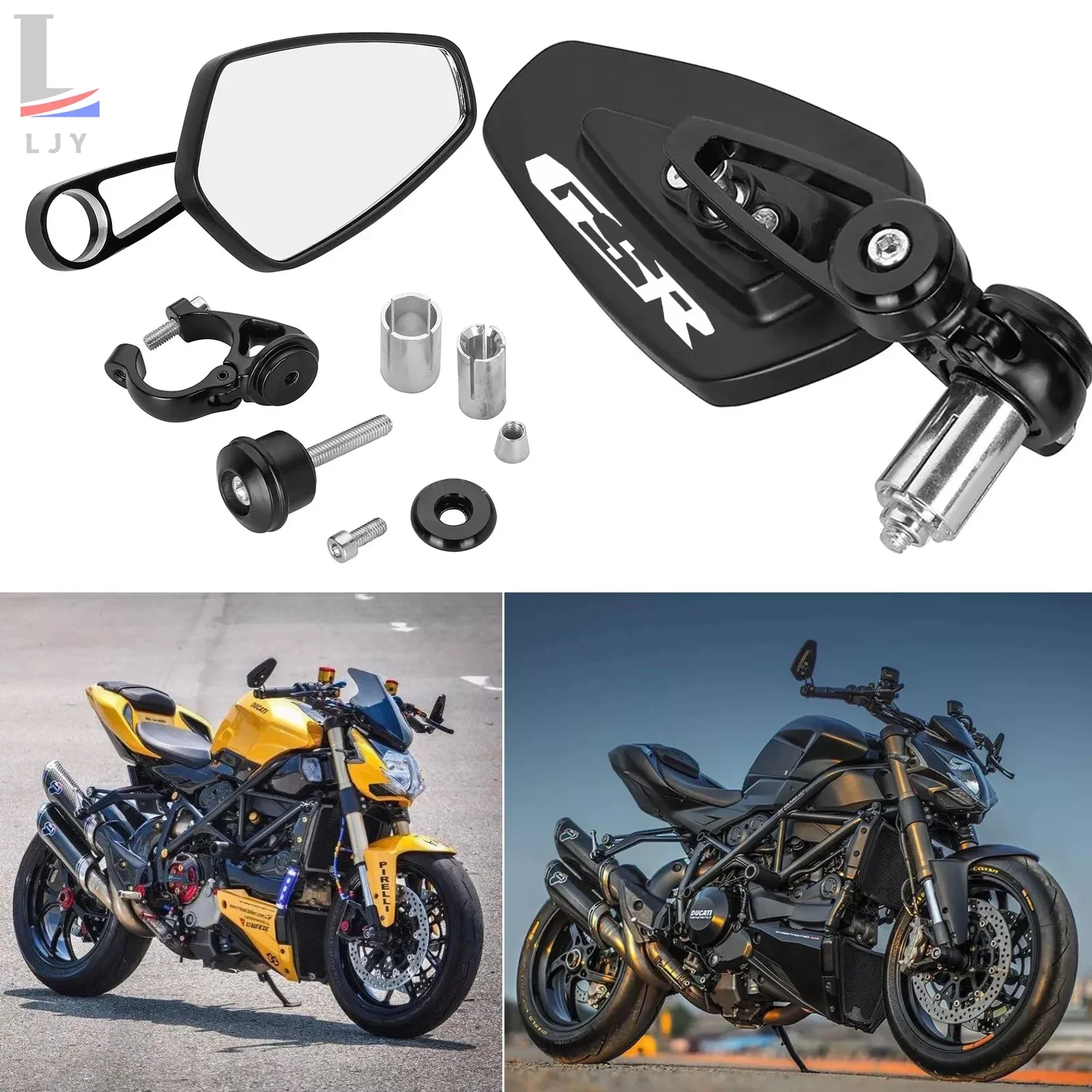 For Suzuki GSR GSR 750 GSR600 GSR400 GSR750 1 Pair Motorcycle Rearview Mirrors Universal Scooter Bar End Handlebar Mirror view 3