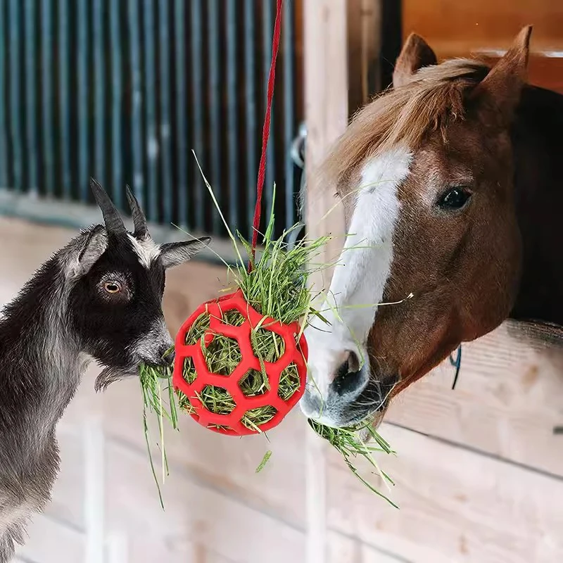 Horse Treat Ball Hay Feeder Toy Ball Hanging Feeding Toy for Horse Horse Goat Sheep Relieve Stress Horse Treat Ball