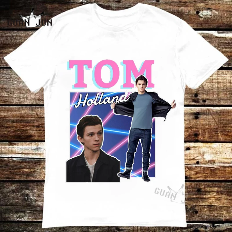 Tom Holland Graphic Printed Funny T-Shirt Women Fashion Tshirts Harajuku Retro 90s Men T Shirts 100% Cotton Unisex Hip Hop Tops