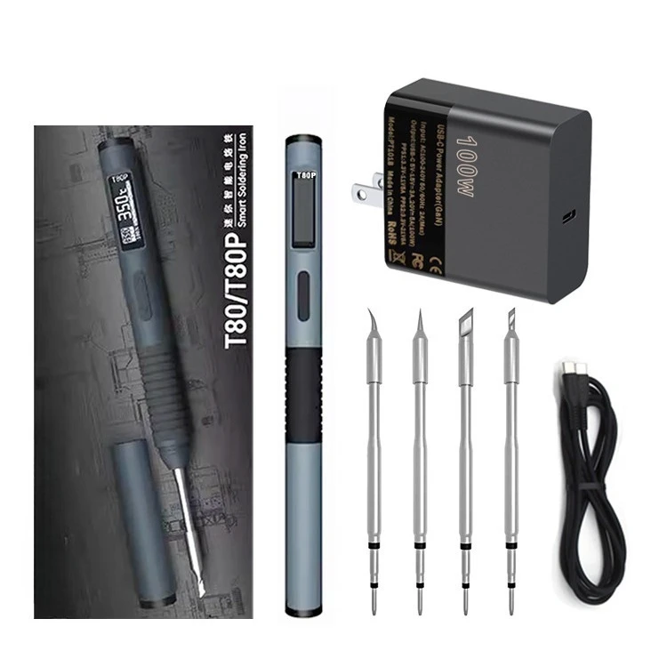 

T80 T80P Интеллектуальный электрический паяльник с регулируемой температурой Портативная сварочная станция постоянной температуры