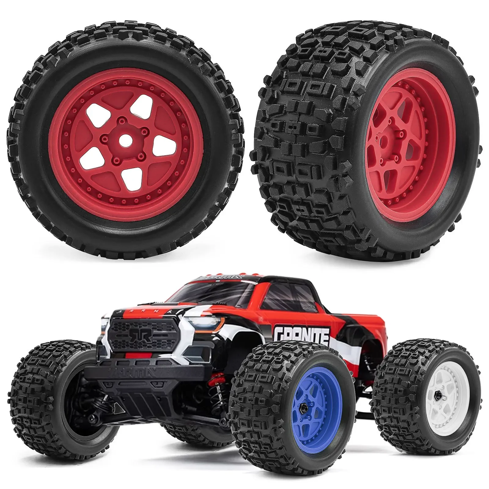 1 Zestaw Opon 72,5 mm 1/8 1/10 do Samochodów Short Course, Pasuje do 1/18 ARRMA TYPHON GRANITE GROM