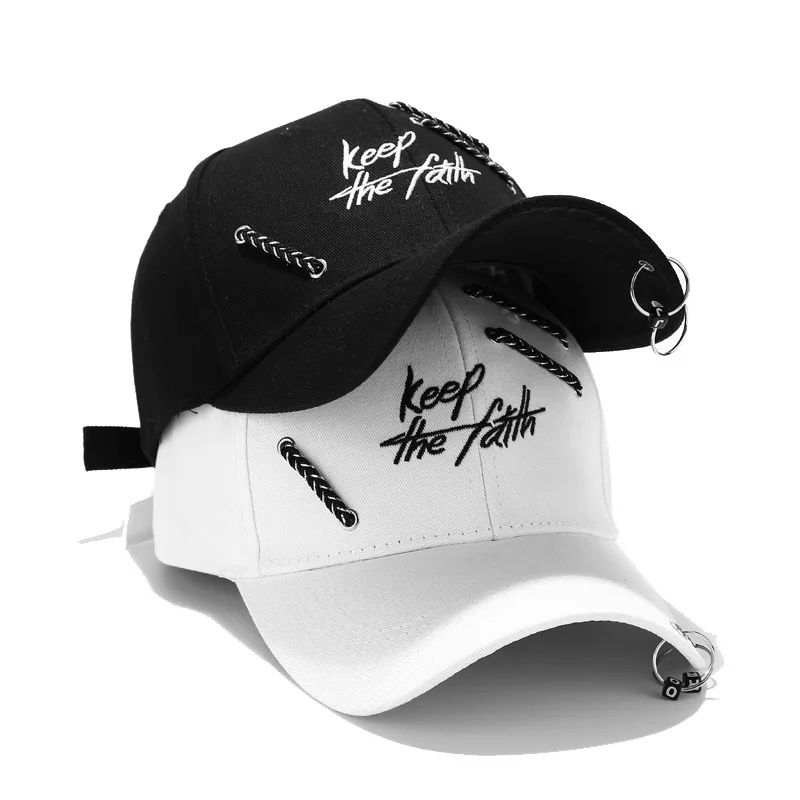 Keep The Faith Man Woman Baseball Cap Hip Hop Ring Chain Dad Hat Cool Fashion Cycling Dancing Hat Cotton Sun Hat Summer Cap