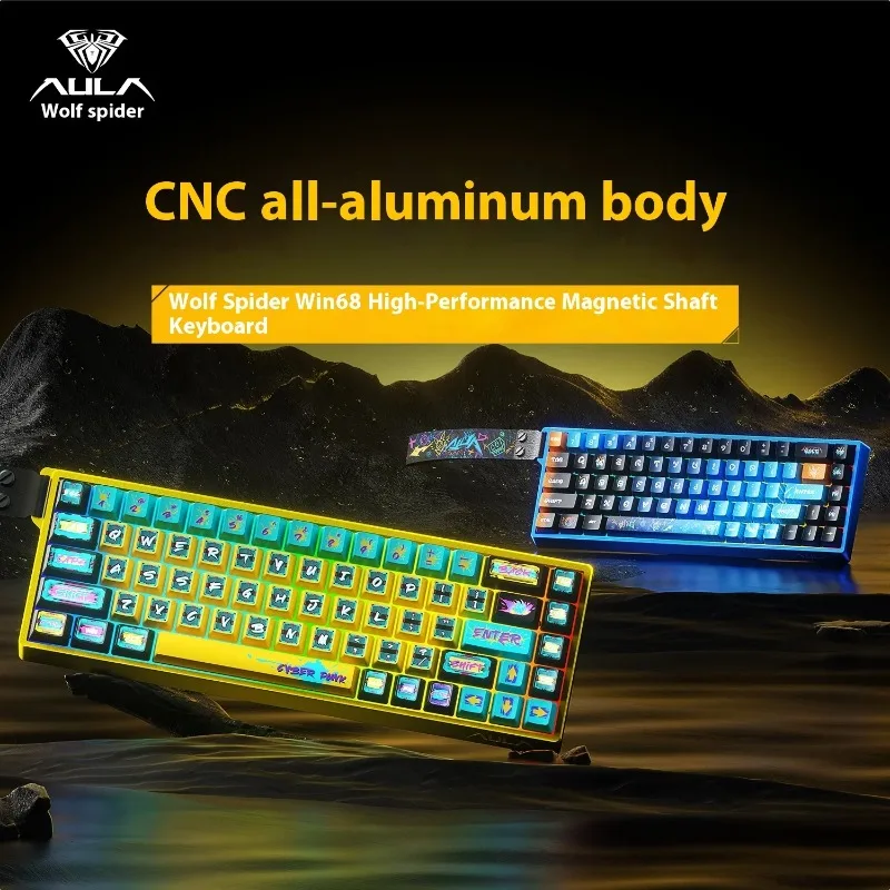 Aula WIN68HE Ultra игровая клавиатура 8K CNC RT клавиатуры из алюминиевого сплава с магнитным переключателем клавиатура с низкой задержкой для киберспорта проводная подарки