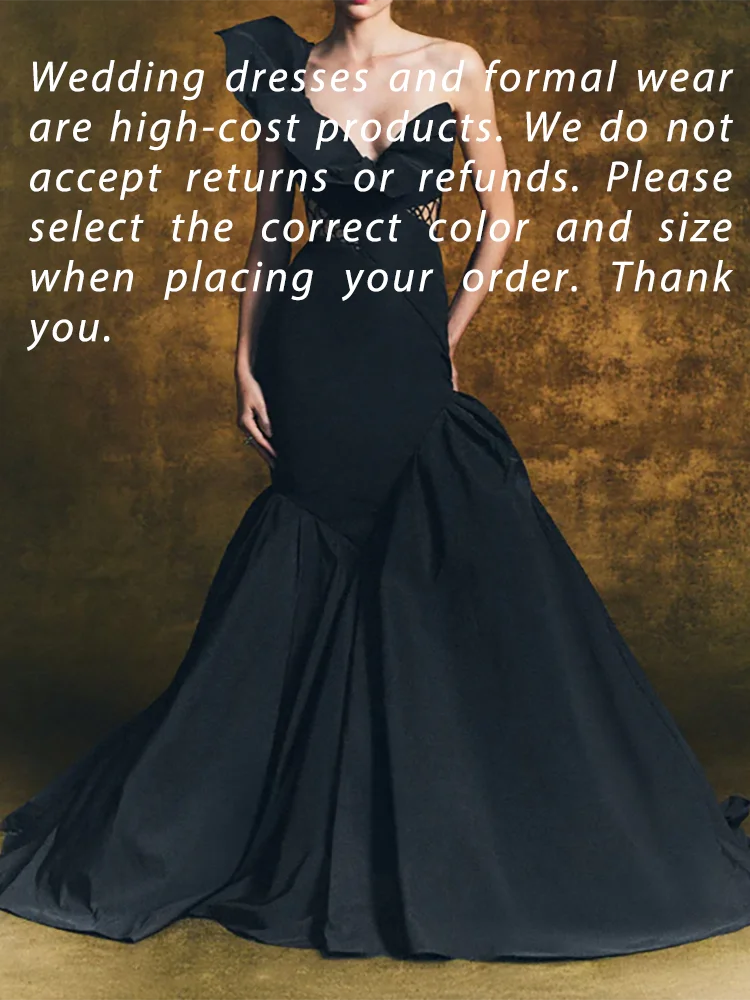 세련된 블랙 원 숄더 셔링 민소매 플리츠 인어 정장 이브닝 드레스 생일 파티 댄스 파티 가운 맞춤형