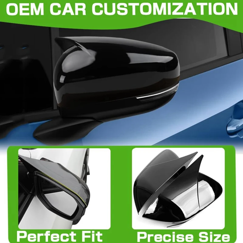 Rearview Mirror Cover Trim Side Mirror Cap Exterior Accessories For Subaru Crosstrek 2023 2024 ,Bright Black