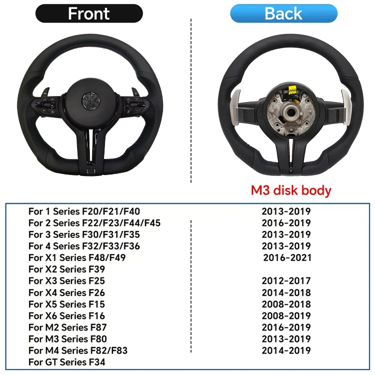 Voor BMW F30 F20 F48 M3 F80 F25 E90 E87 X5 E70 F01 F10 Stuurwiel Zwart Geperforeerd Leer Sport Upgrade Wijzigen Accessoires