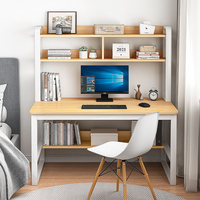 Computer desktop desk bookcase household simple bedroom student simple steel and wood desk