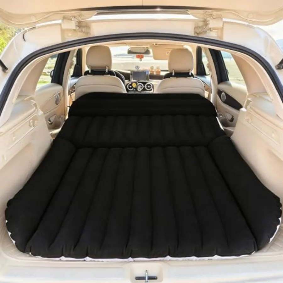 

SUV Car Air Mattress Inflatable Back Seat Bed with Electric Air Pump Portable Camping Travel Sleeping Pad Blow Up Car Bed Black