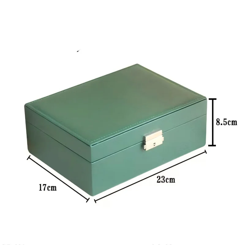 Double-layer Jewelry Box Organizer Earring Ring Necklace Jewlery  Display Storage Case with Lock for Jewelry Boxes and Packaging