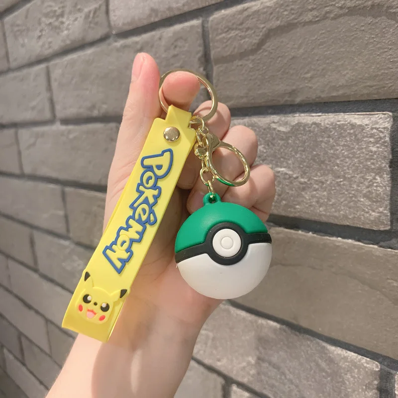 5cm Cute Pokemon Pikachu Backpack Car Keychain Pendant Poke Ball Key Chain Doll Fashion Keyring Woman Kid Gift