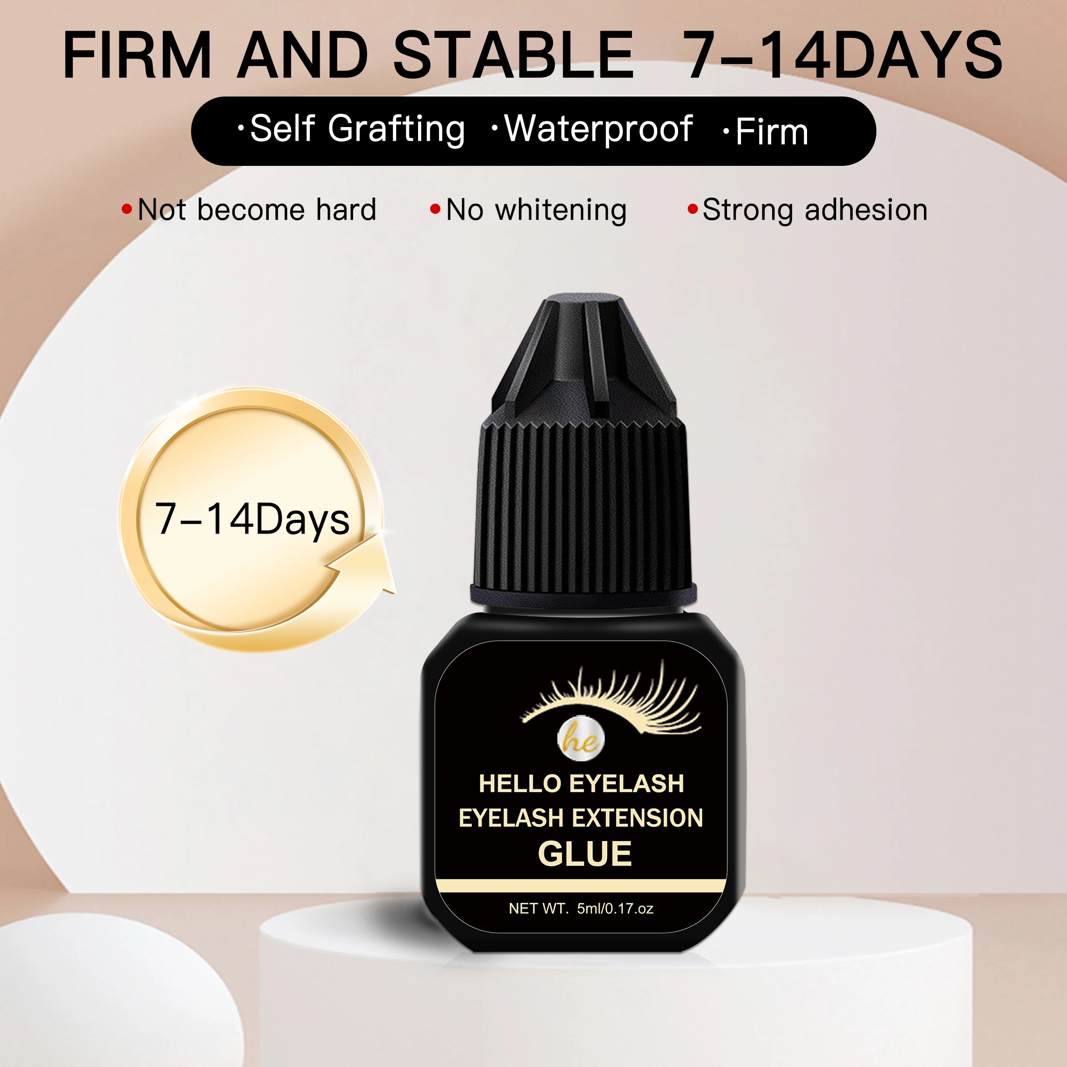 Waterproof Eyelashes Extension Glue Fast Dry 7-14 Days Lasting Individual Grafting Glue False Eyelashes Glue Eyelash Makeup Tool