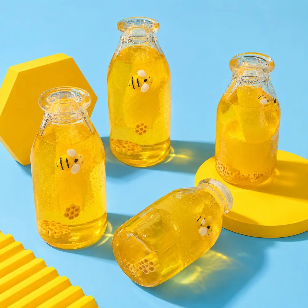 Fast Rebound Honey Bottle Squishy Ball Maltose Simulated Honey Drink Big Bottle Handmade Stress Toy image 4