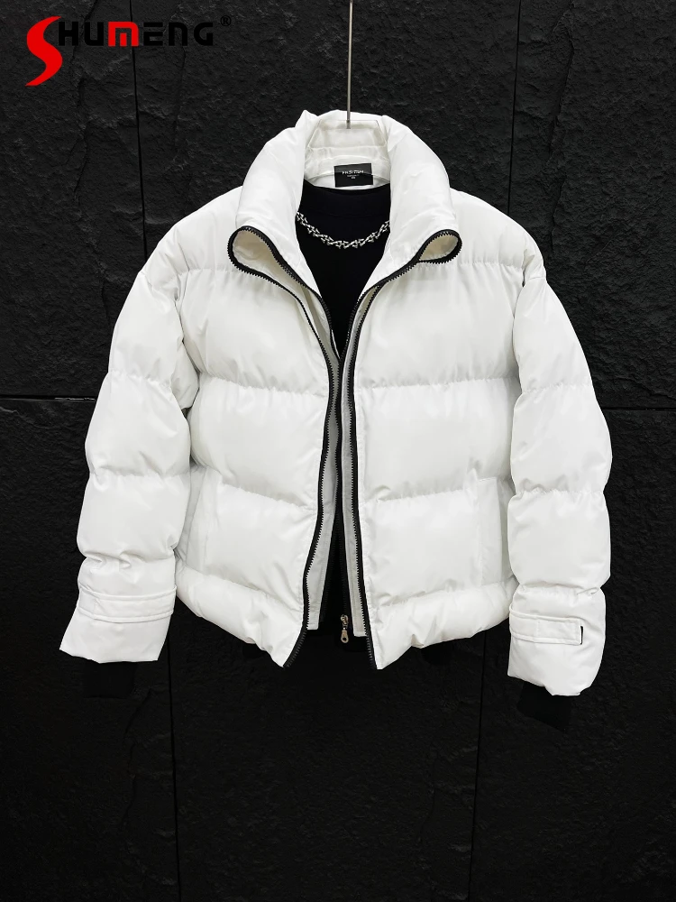 

Men's 2025 Winter New Zipper Stand Collar Parkas Men's Stylish Thickened Warm Chic Parkas Long Sleeve Solid Color Handsome Coats