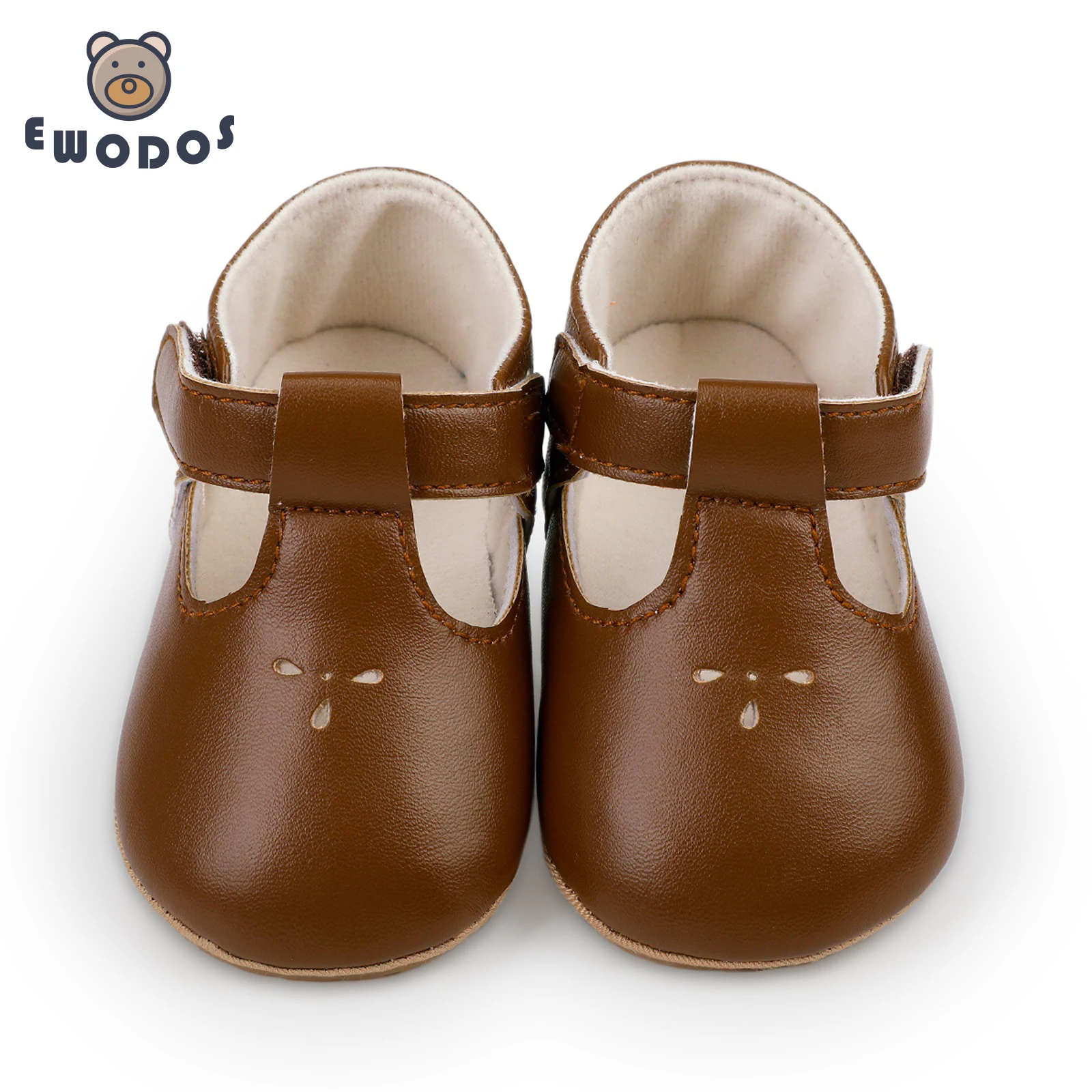 EWODOS Toddler Baby Girls Premium PU Flats Casual Shoes Infant Babies First Walker Crib Shoes Non-slip Baby Casual Shoes