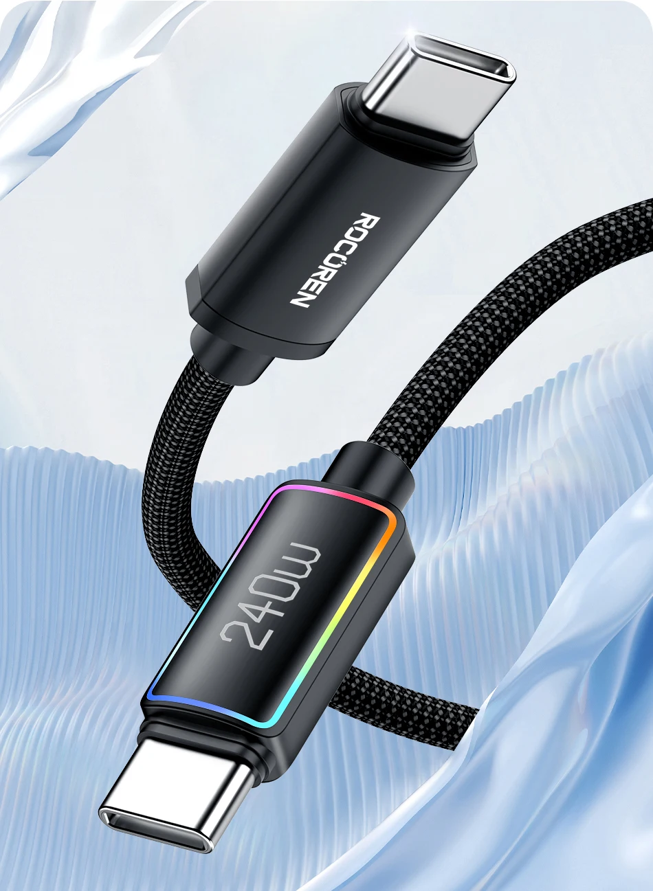 Rocoren 240W 5A Hochleistungs-Schnellladekabel Typ C 100W PD 3.1 USB C Schnelllade-Datumskabel für iPhone Samsung Laptop iPad – Detail 2