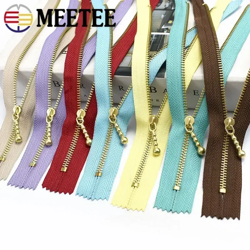 5/10Pcs 12-40cm 3# Metal Zipper For Sewing Auto-lock Close-end Zip Bag Garment Pocket Zippers Repair Kits DIY Tailor Accessories
