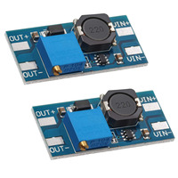 5PCS MT3608 DC-DC Step Up Boost Power Converter 2A Module Adjustable Step Up Voltage Regulator Board 2-24V to 5V-28V Output