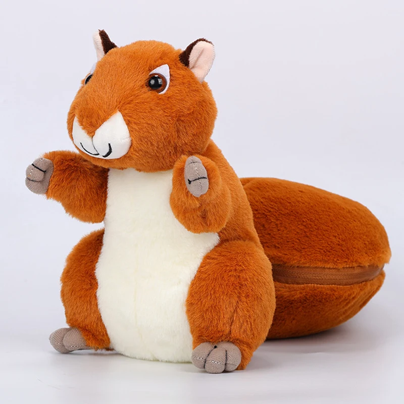 25-35cm Brown Nut Turn Into Squirrel Stuffed Animal Kawaii Hiding in Fruit Acorn Plush Cute Doll Pillow Children Toy Room Decor