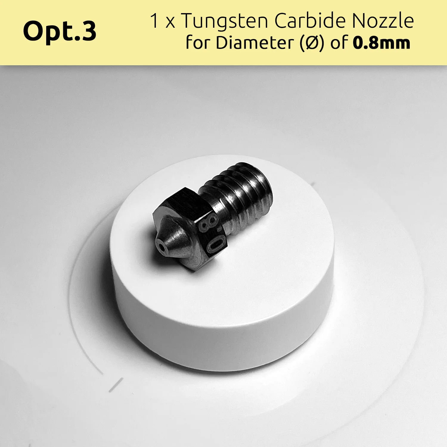 Boquilla Unibody de carburo de tungsteno para impresoras 3D en tamaño de rosca M6 1,75 mm Alta fluidez Alta resistencia al desgaste