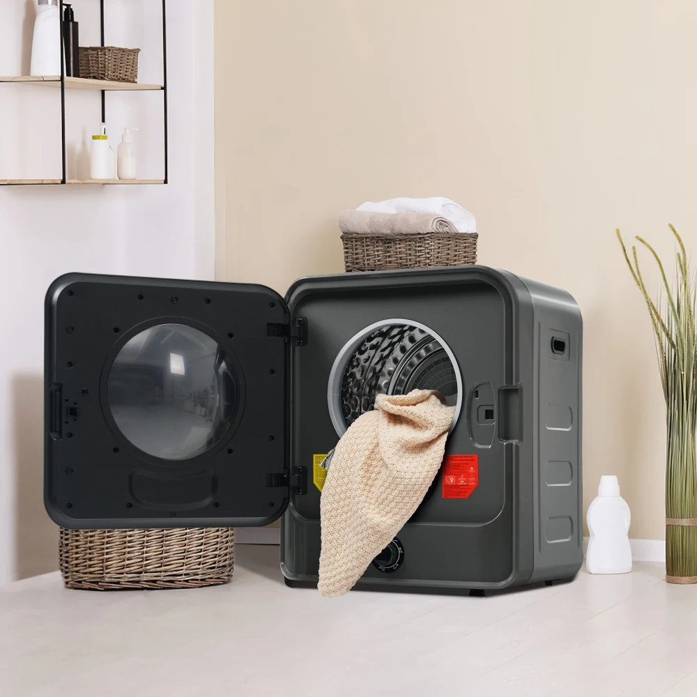 Sèche-linge mural mini tambour, 3kg 4,5kg portable, 830W électrique, 5 programmes, multifiltration, silencieux, mural, inox